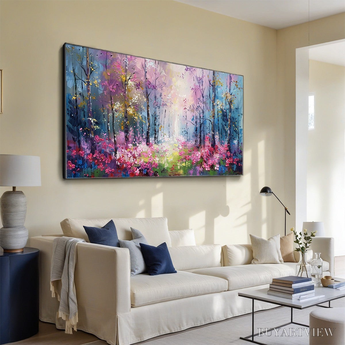 BUYARTVIEW Whispering Woods – Textured Impasto Floral Forest Oil Painting - image 4