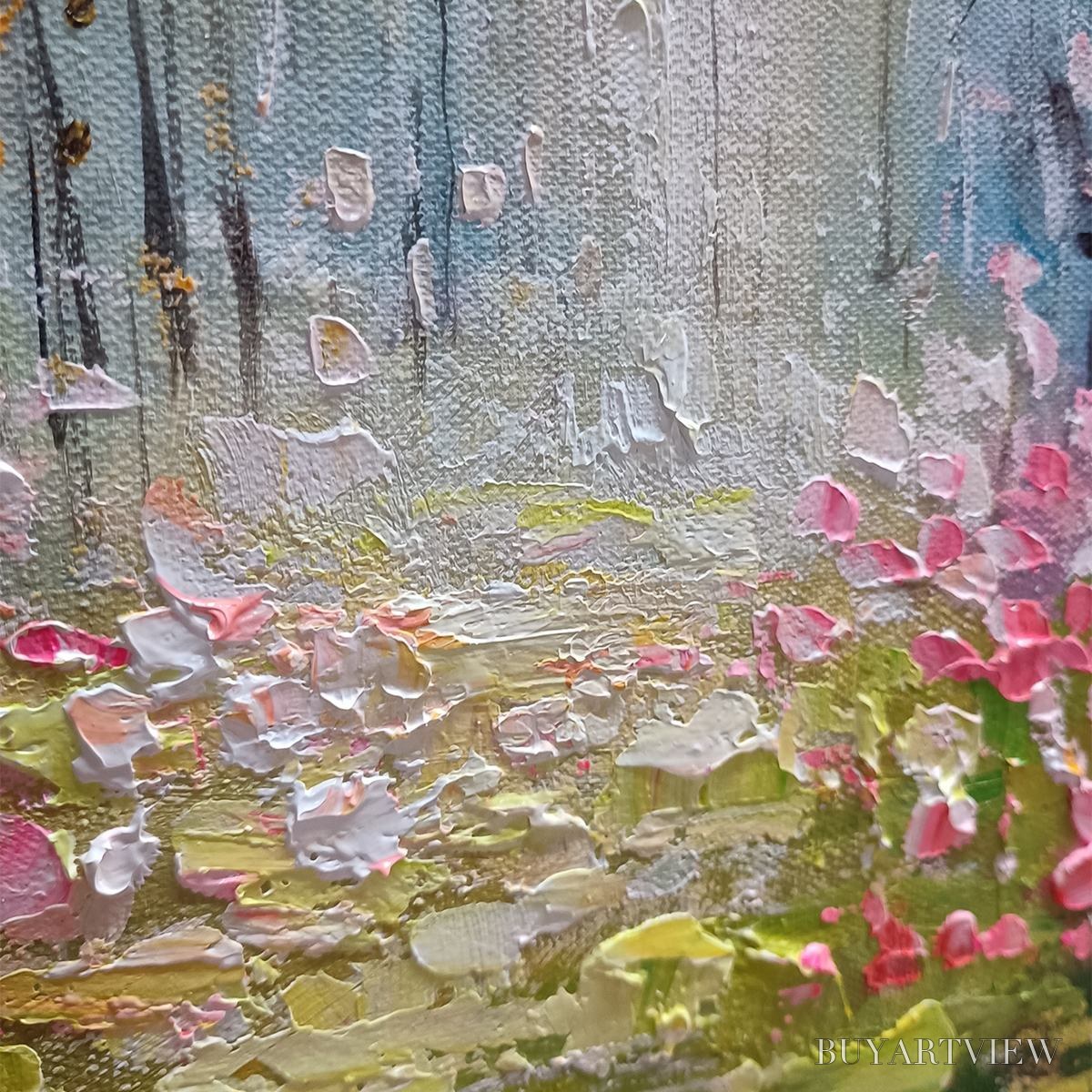 BUYARTVIEW Whispering Woods – Textured Impasto Floral Forest Oil Painting - image 5