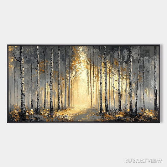 BUYARTVIEW Golden Woods – Atmospheric Forest Landscape Oil Painting - image 1