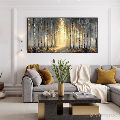 BUYARTVIEW Golden Woods – Atmospheric Forest Landscape Oil Painting - image 2