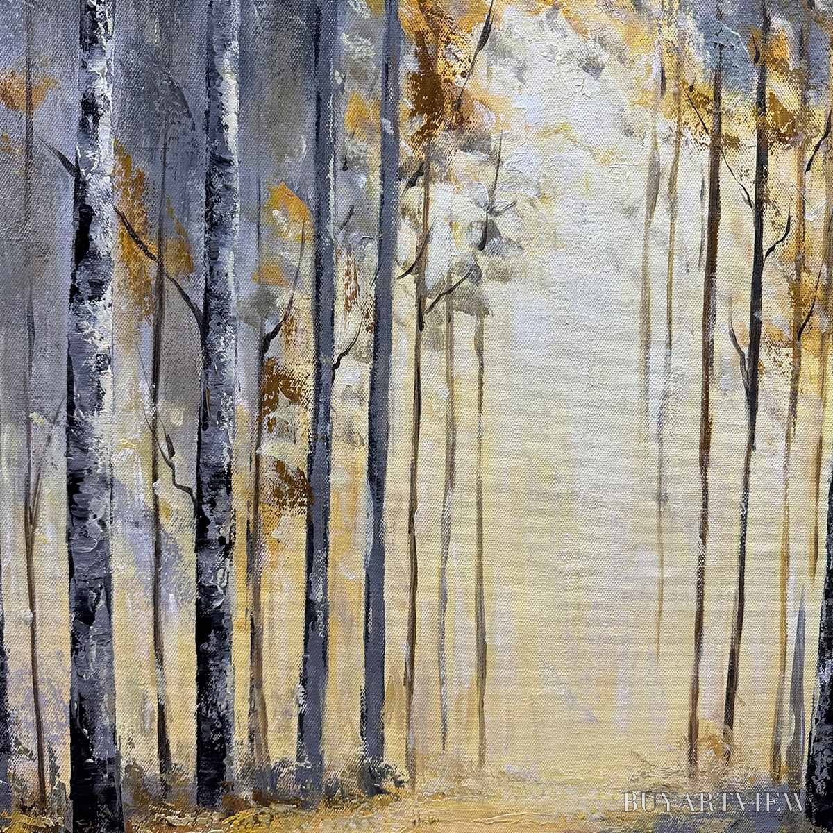 BUYARTVIEW Golden Woods – Atmospheric Forest Landscape Oil Painting - image 3