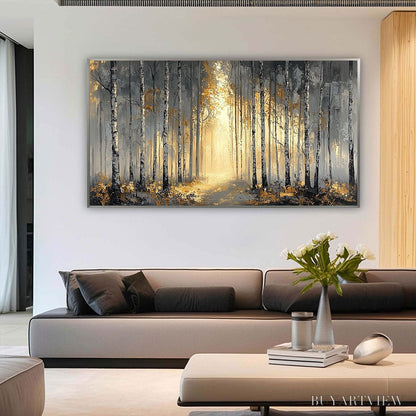 BUYARTVIEW Golden Woods – Atmospheric Forest Landscape Oil Painting - image 4