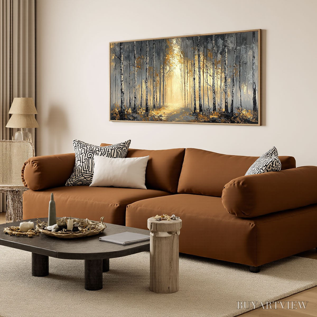 BUYARTVIEW Golden Woods – Atmospheric Forest Landscape Oil Painting - image 6