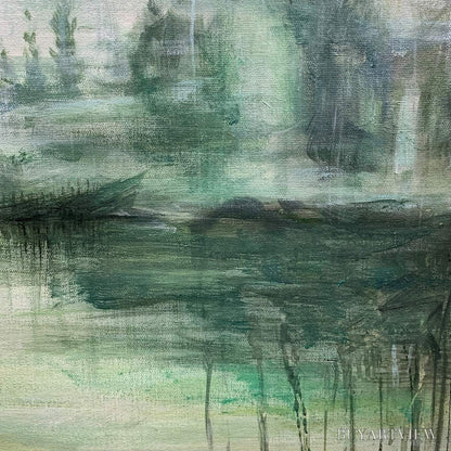 BUYARTVIEW Emerald Mist – Textured Abstract Forest Landscape Oil Painting - image 3