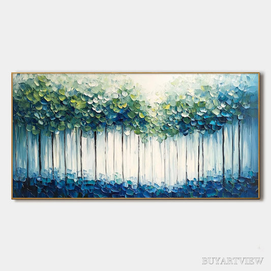 BUYARTVIEW Forest Whispers – Textured Panoramic Oil Painting - image 1