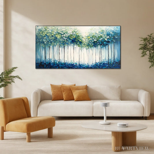 BUYARTVIEW Forest Whispers – Textured Panoramic Oil Painting - image 2