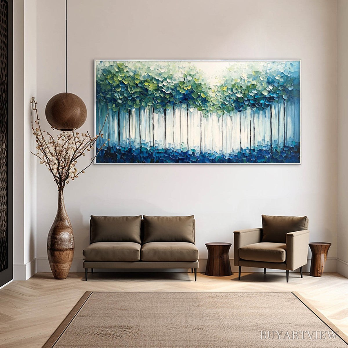 BUYARTVIEW Forest Whispers – Textured Panoramic Oil Painting - image 4