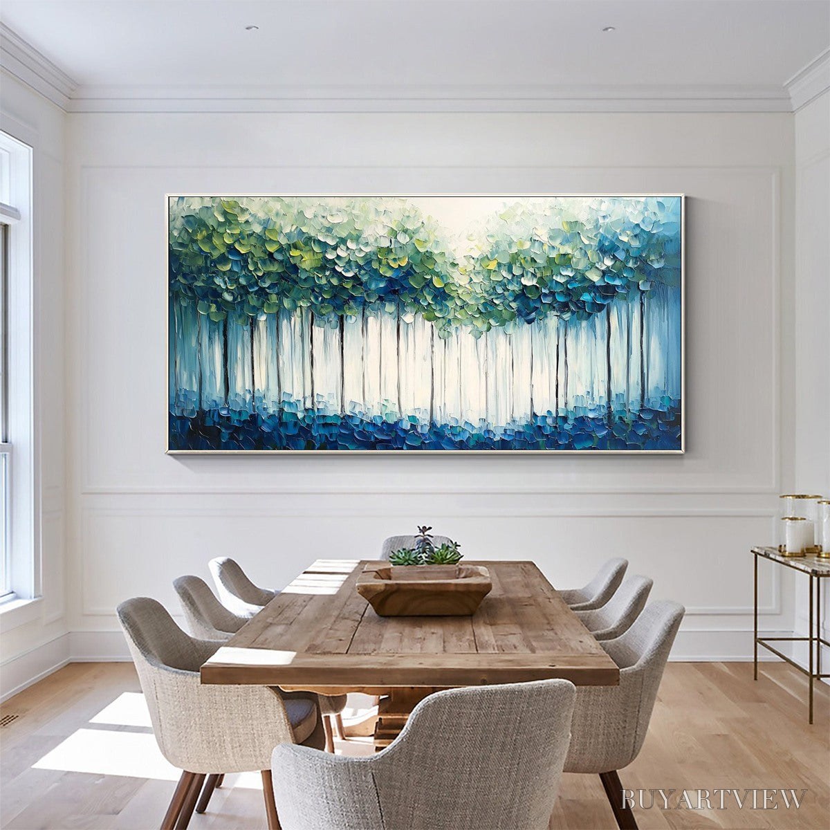 BUYARTVIEW Forest Whispers – Textured Panoramic Oil Painting - image 5