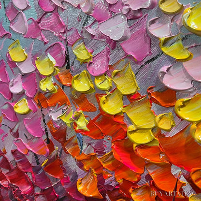 BUYARTVIEW Enchanted Forest – Textured Colorful Trees Oil Painting - image 3