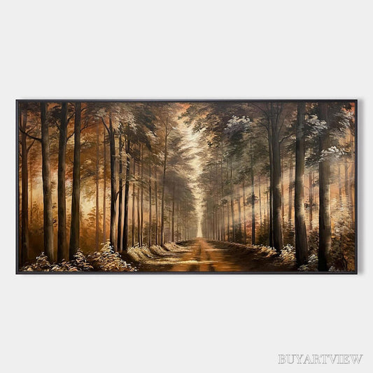 BUYARTVIEW Forest Path – Panoramic Landscape Oil Painting - image 1