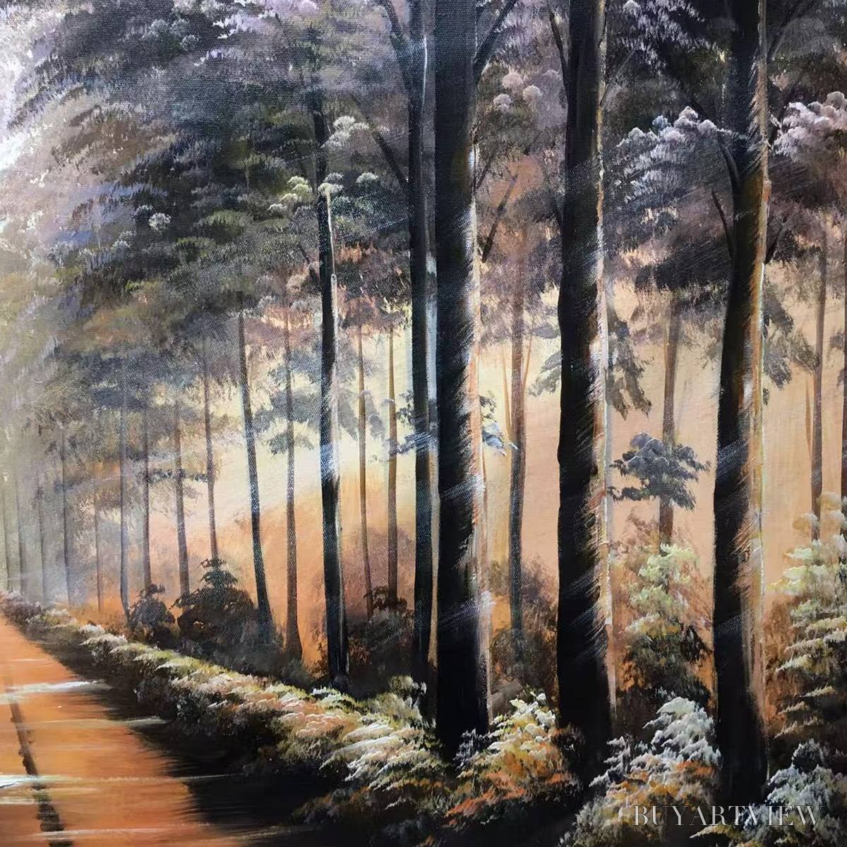 BUYARTVIEW Forest Path – Panoramic Landscape Oil Painting - image 3