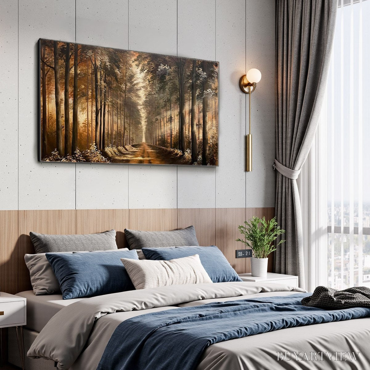 BUYARTVIEW Forest Path – Panoramic Landscape Oil Painting - image 4