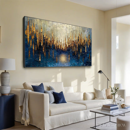 BUYARTVIEW Golden Forest Reflection – Textured Landscape Oil Painting - image 6