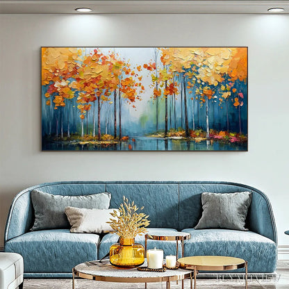 BUYARTVIEW Autumn Reflections – Colorful Autumn Forest Landscape Oil Painting - image 2