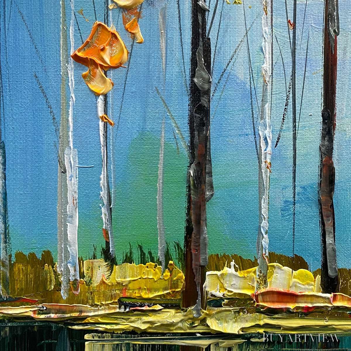BUYARTVIEW Autumn Reflections – Colorful Autumn Forest Landscape Oil Painting - image 3