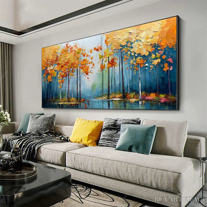 BUYARTVIEW Autumn Reflections – Colorful Autumn Forest Landscape Oil Painting - image 4