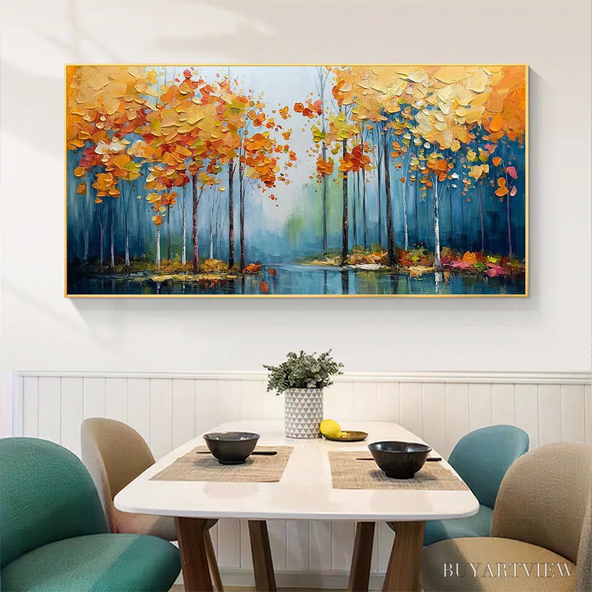 BUYARTVIEW Autumn Reflections – Colorful Autumn Forest Landscape Oil Painting - image 6
