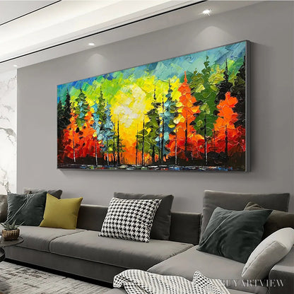 BUYARTVIEW Autumn Symphony – Impasto Forest Painting in Vibrant Colors - image 4