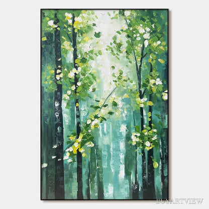 BUYARTVIEW Emerald Grove – Forest Trees Nature Oil Painting - image 1