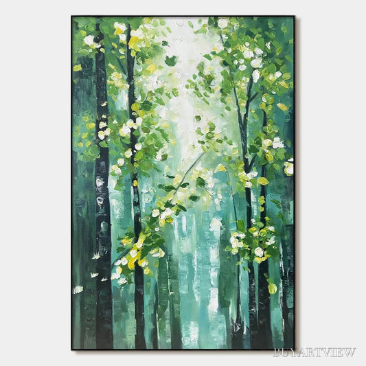 BUYARTVIEW Emerald Grove – Forest Trees Nature Oil Painting - image 1