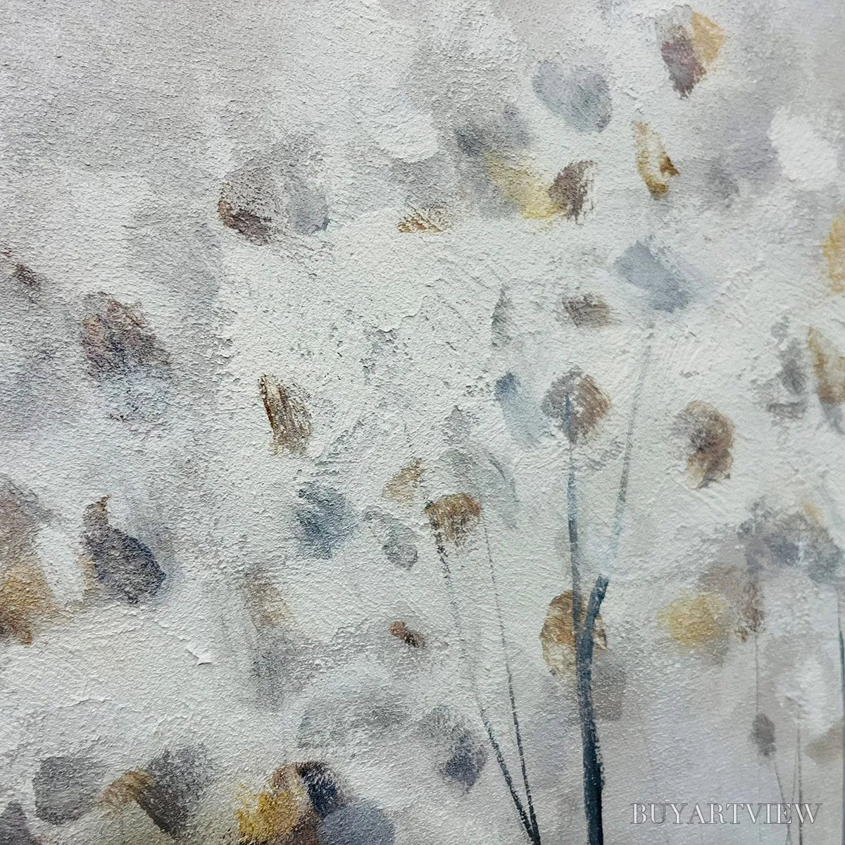 BUYARTVIEW Silver Birch Mist – Forest Landscape Painting in Grey and White - image 3