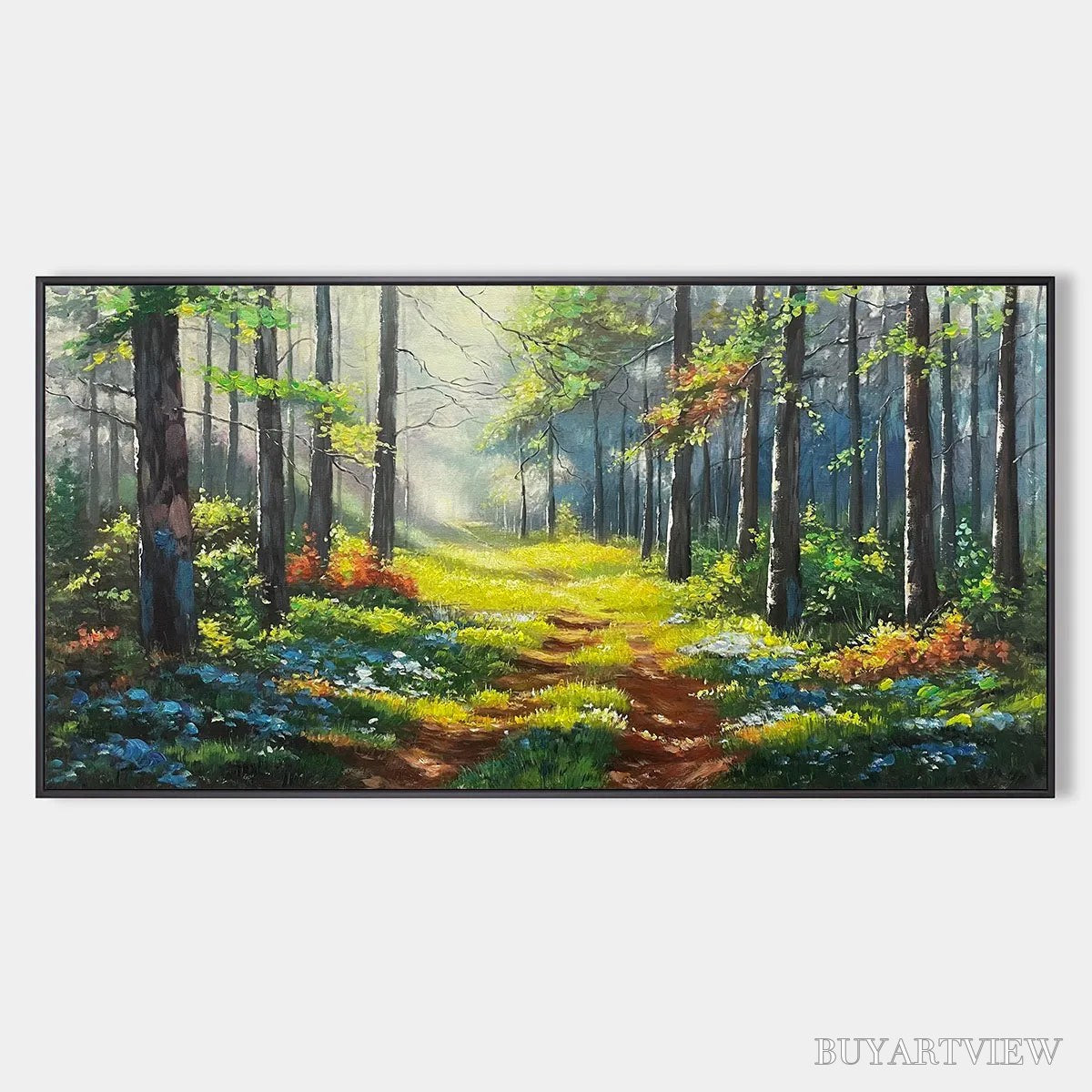 BUYARTVIEW Forest Path – Forest Landscape Painting, Nature Trail, Green, Living Room, Bedroom, Office - image 1