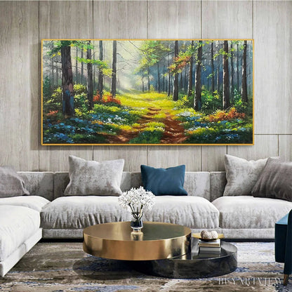 BUYARTVIEW Forest Path – Forest Landscape Painting, Nature Trail, Green, Living Room, Bedroom, Office - image 4