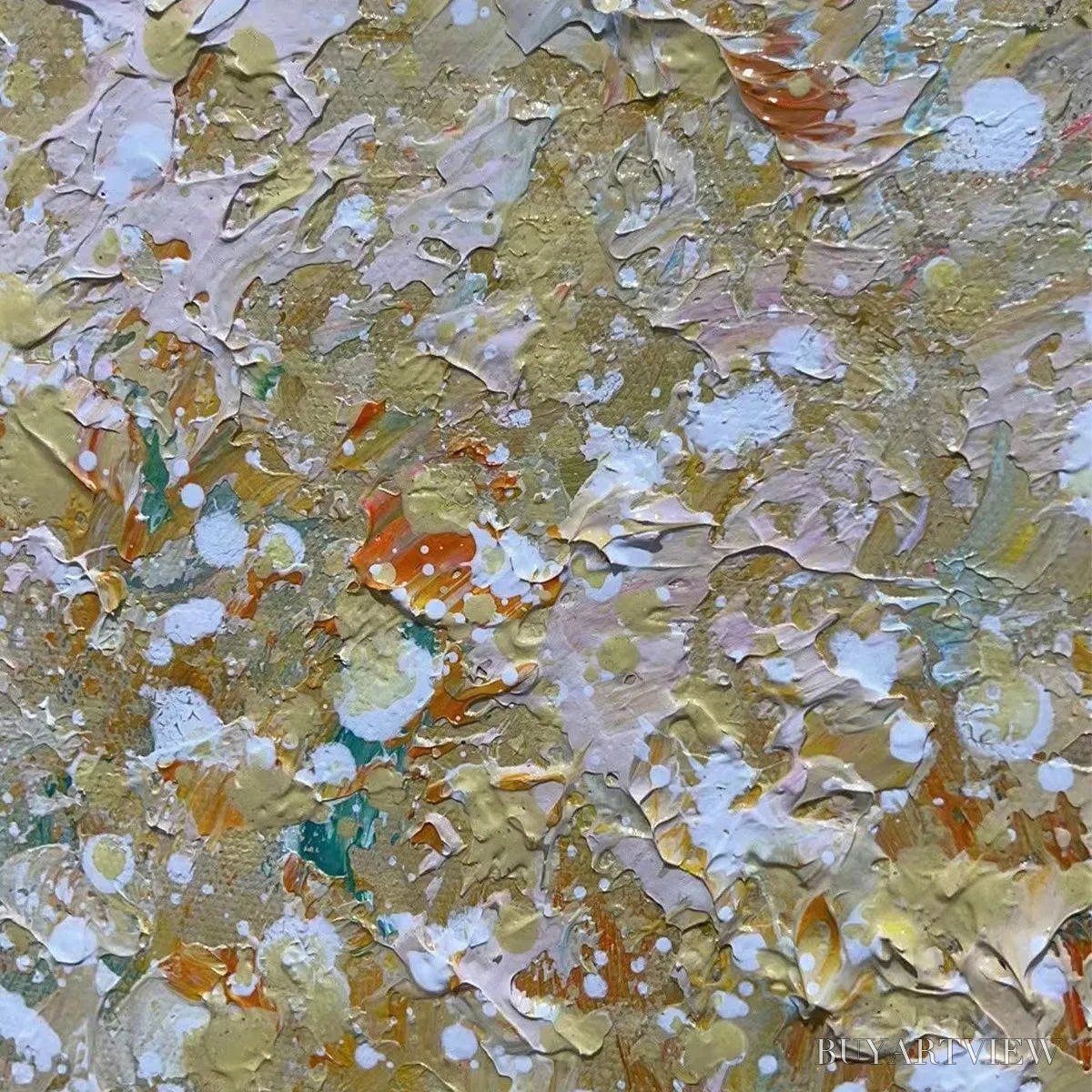 BUYARTVIEW Aspen Glow – Panoramic Abstract Forest Landscape Oil Painting - image 3
