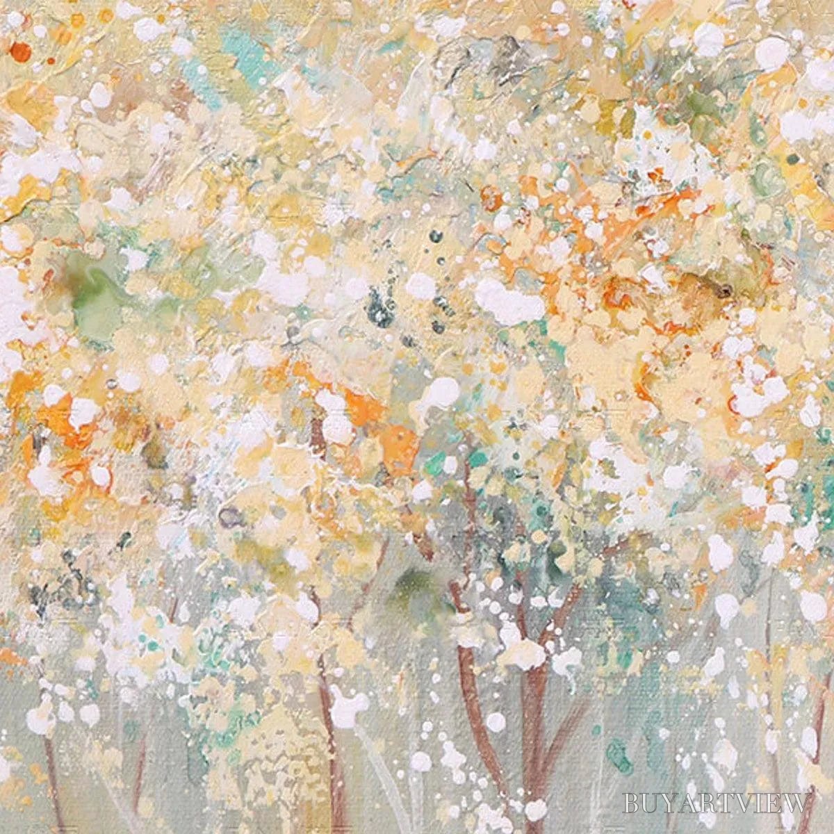 BUYARTVIEW Aspen Glow – Panoramic Abstract Forest Landscape Oil Painting - image 6