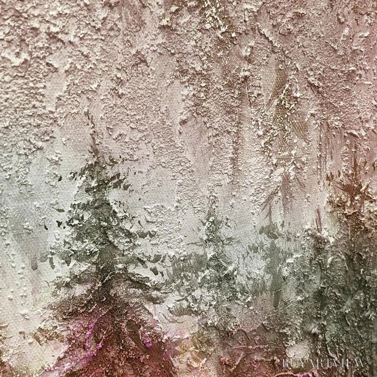 BUYARTVIEW Misty Pines – Panoramic Misty Forest Landscape Oil Painting - image 3