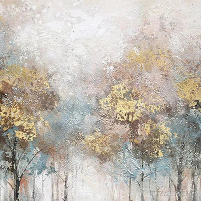 BUYARTVIEW Golden Forest Path – Textured Forest Landscape Painting, Vertical - image 3