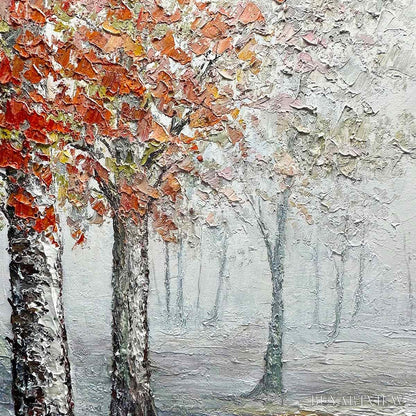BUYARTVIEW Autumn Whispers – Atmospheric Forest Landscape Painting, Horizontal - image 3