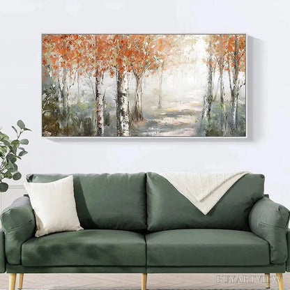 BUYARTVIEW Autumn Whispers – Atmospheric Forest Landscape Painting, Horizontal - image 4