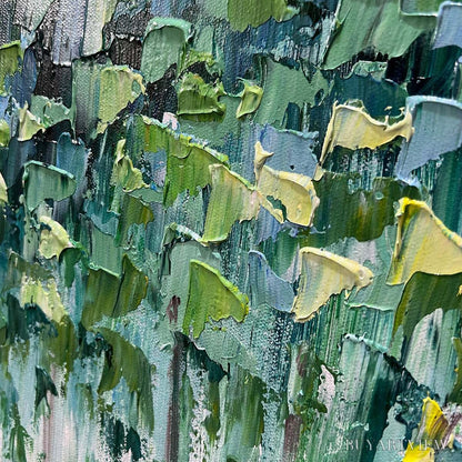 BUYARTVIEW Emerald Forest – Abstract Forest Painting in Green and Blue - image 6