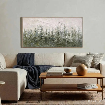 BUYARTVIEW Misty Forest – Textured Atmospheric Forest Landscape Painting - image 4