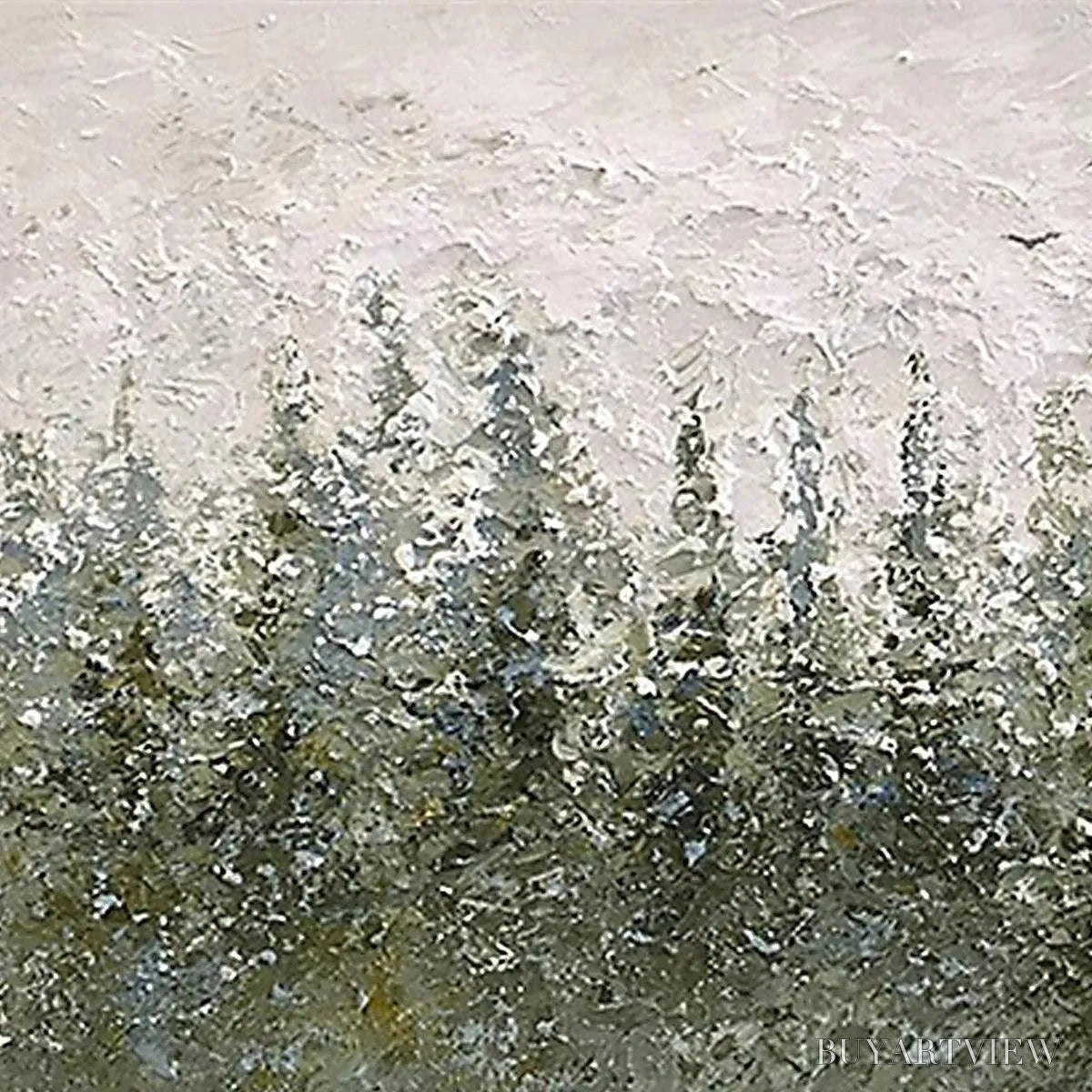 BUYARTVIEW Misty Forest – Textured Atmospheric Forest Landscape Painting - image 5