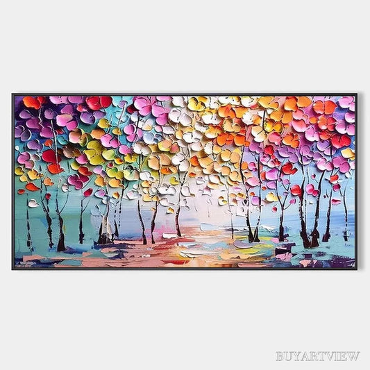 BUYARTVIEW Enchanted Forest – Textured Impasto Forest Painting in Vibrant Colors - image 1