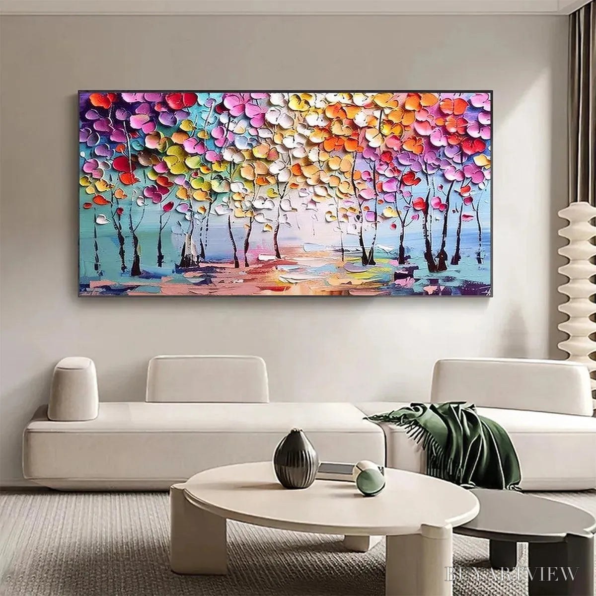 BUYARTVIEW Enchanted Forest – Textured Impasto Forest Painting in Vibrant Colors - image 2
