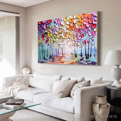 BUYARTVIEW Enchanted Forest – Textured Impasto Forest Painting in Vibrant Colors - image 5