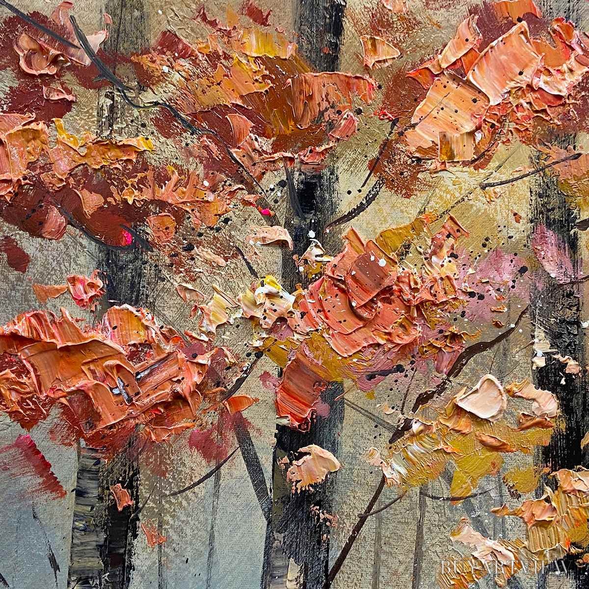BUYARTVIEW Autumn Trail – Textured Autumn Forest Landscape Painting - image 6