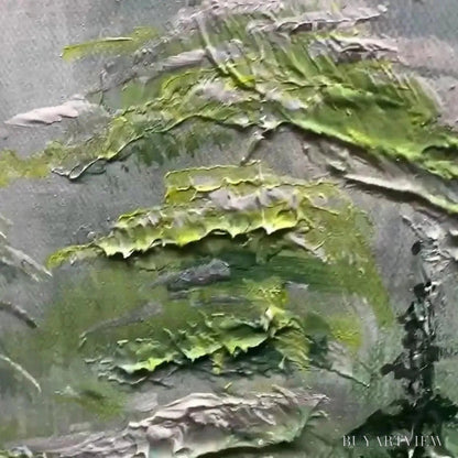 BUYARTVIEW Emerald Forest – Textured Atmospheric Forest Landscape Painting - image 6