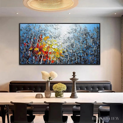 BUYARTVIEW Autumn Aspen – Textured Colorful Forest Landscape Impasto Painting - image 4