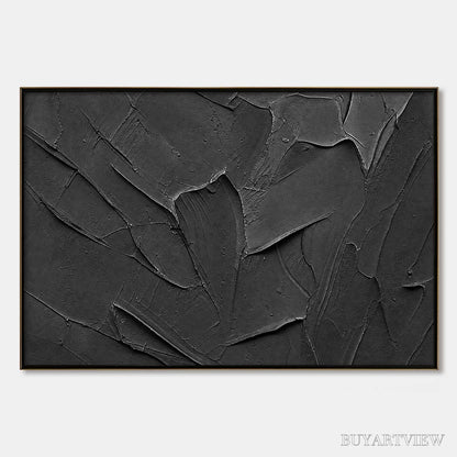 BUYARTVIEW Obsidian – Textured Minimalist Impasto Painting in Deep Black - image 1