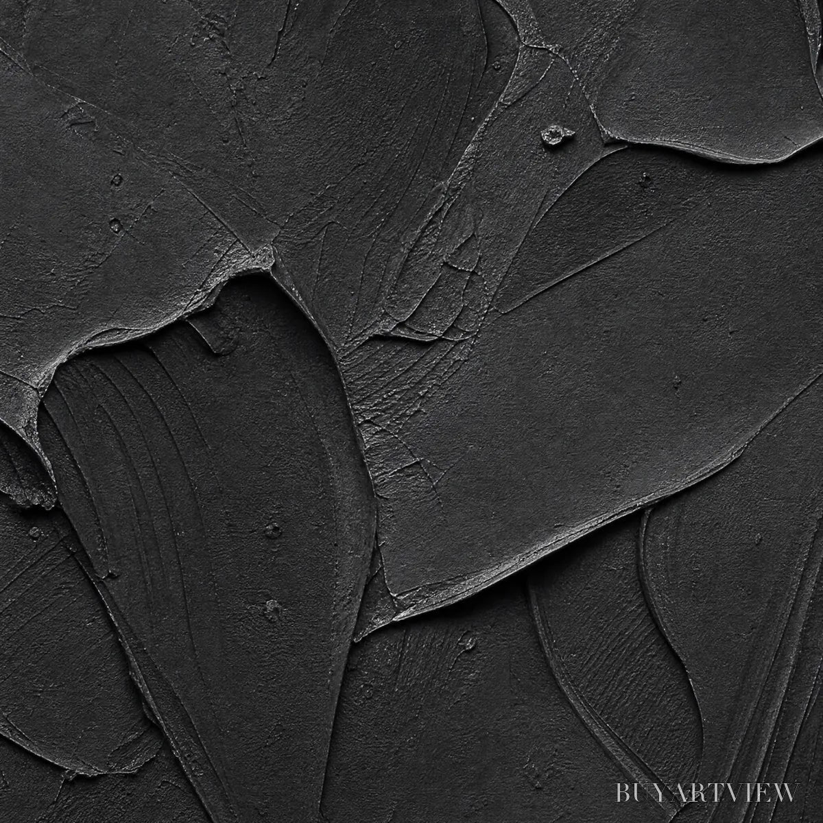 BUYARTVIEW Obsidian – Textured Minimalist Impasto Painting in Deep Black - image 3