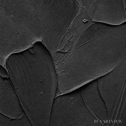 BUYARTVIEW Obsidian – Textured Minimalist Impasto Painting in Deep Black - image 3