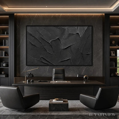 BUYARTVIEW Obsidian – Textured Minimalist Impasto Painting in Deep Black - image 5