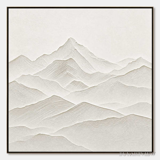 BUYARTVIEW Zenith – Textured Minimalist Mountainscape in Wabi Sabi Style - image 1