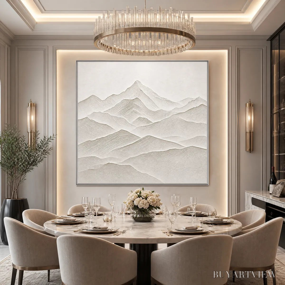 BUYARTVIEW Zenith – Textured Minimalist Mountainscape in Wabi Sabi Style - image 4