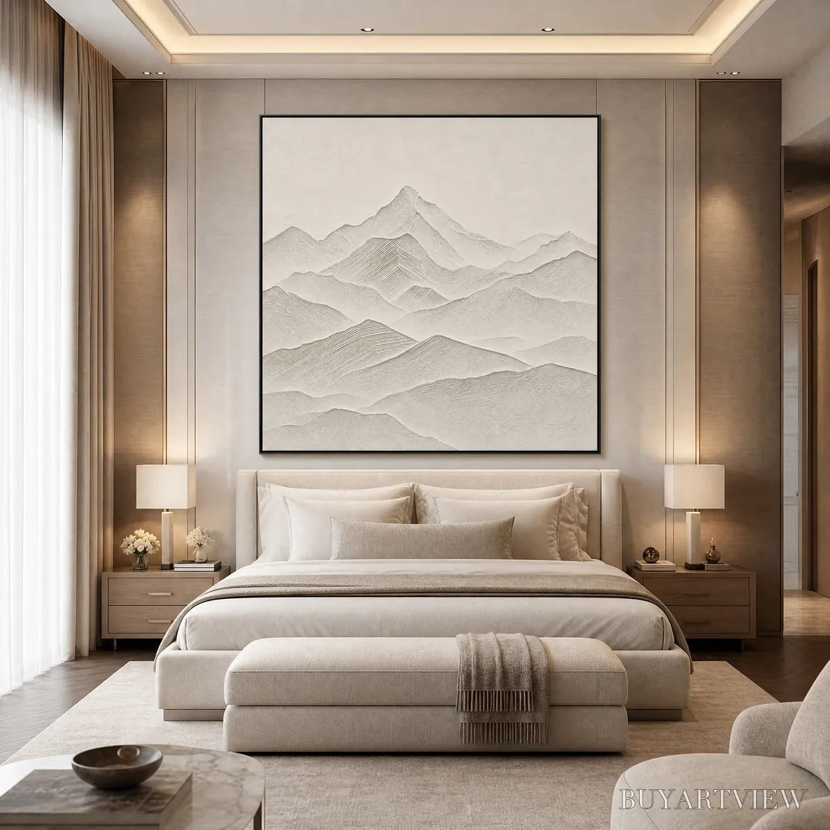 BUYARTVIEW Zenith – Textured Minimalist Mountainscape in Wabi Sabi Style - image 5