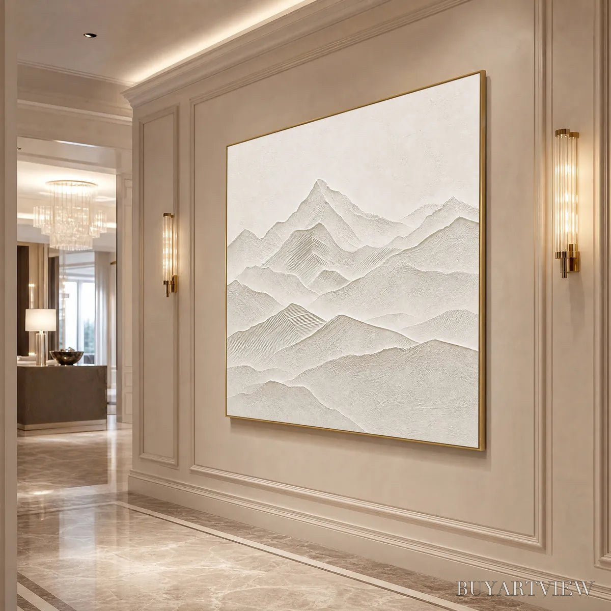 BUYARTVIEW Zenith – Textured Minimalist Mountainscape in Wabi Sabi Style - image 6